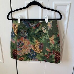 Sezane Floral Green Skirt